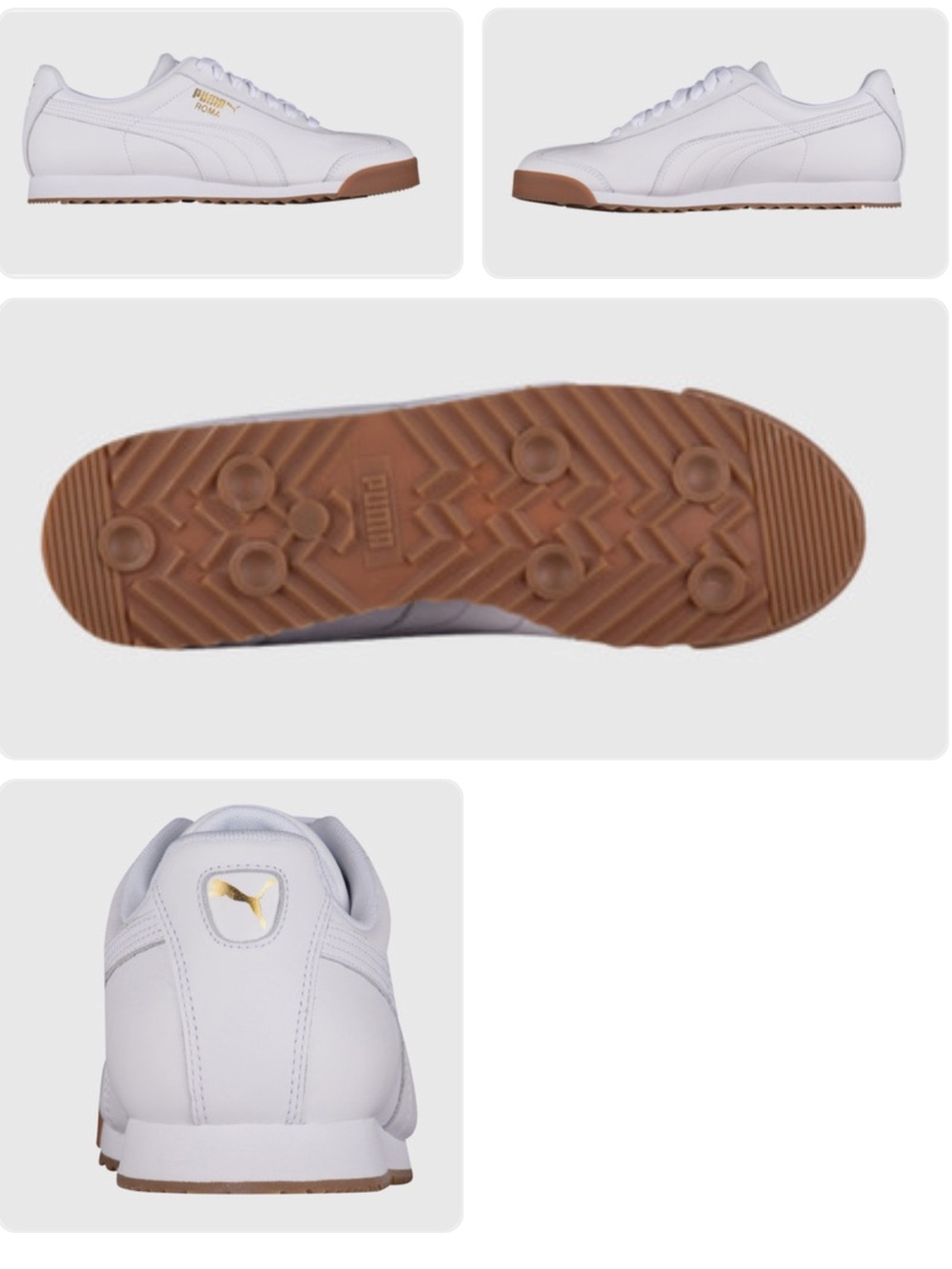 Puma Roma Basic Sneakers with Gum Sole and Gold Logo